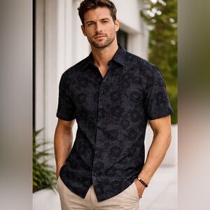 Matinique Men’s Black Matrostil Resort 3 Button-Down Shirt XL